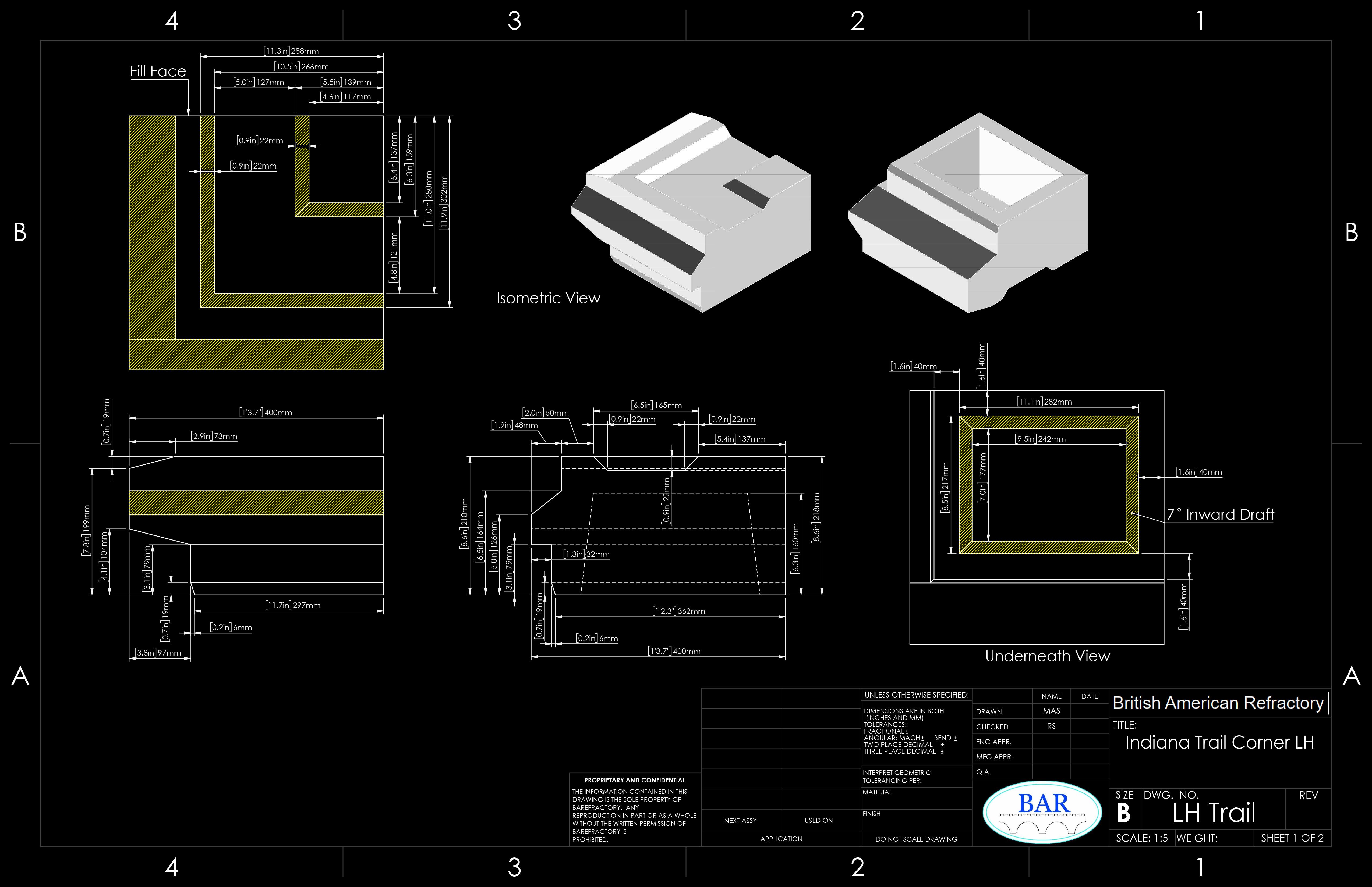 Detailed block drawings manufacturing to exact tolerances